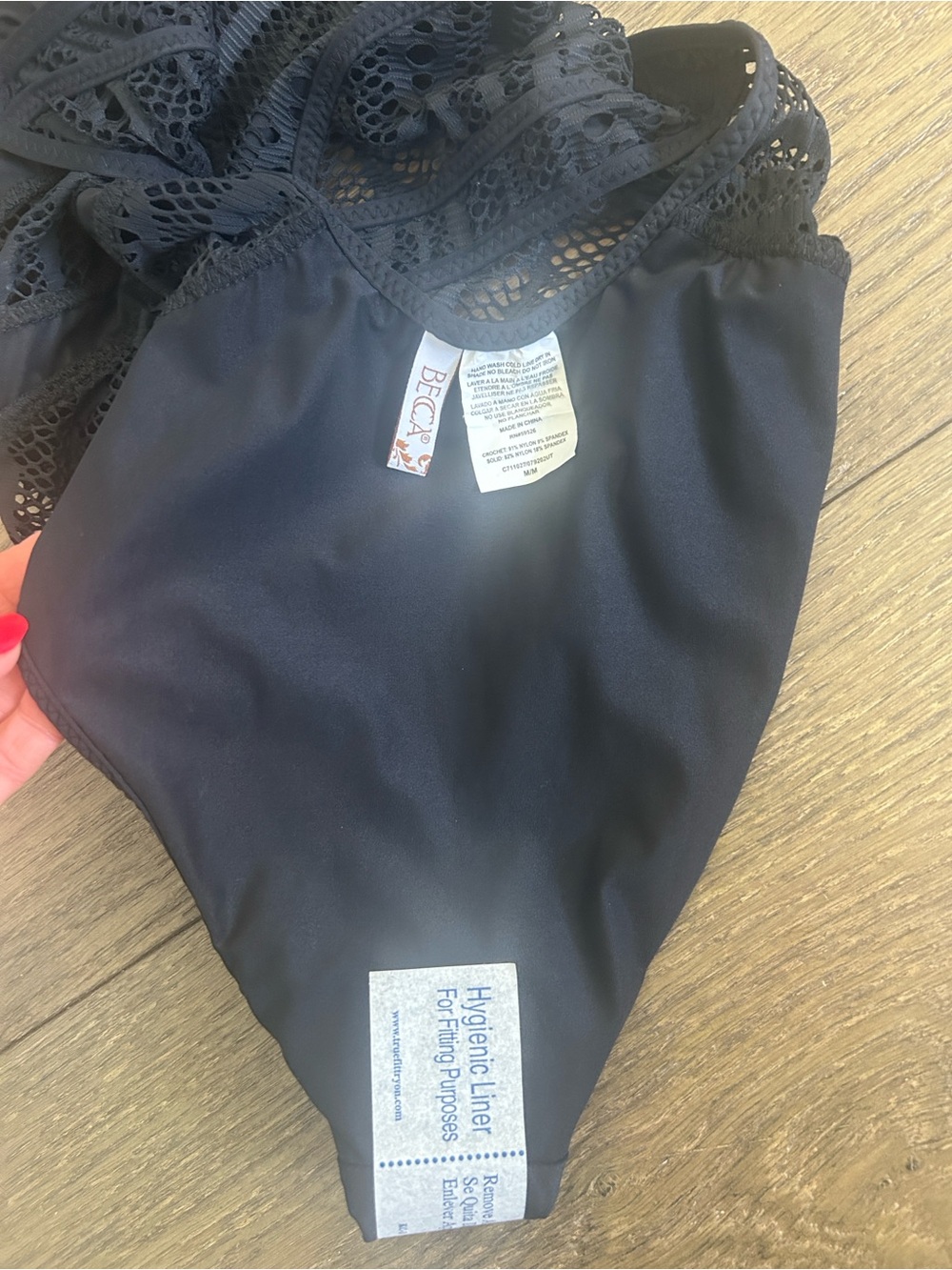 BECCA Color Play Crochet Plunge One-Piece Swimsuit - Picture 6 of 16